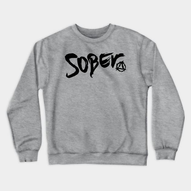 Sober with AA logo Crewneck Sweatshirt by INpressMerch